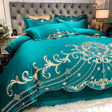 Tineit European-Style Bed Sheet Four-Piece Set 100 Cotton High-End Atmospheric Ice Silk Quilt Cover Pure Cotton Bedding