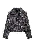 Tineit Glitter Sequins Diamonds Coat Women Single Breasted Loose Lapel Shining Luxurious Fashion Jacket Female Evening Party Coats Top