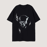 Tineit Hip-Hop Fashion Punk Streetwear Gothic vintage American Style High Street Skull Print Rock Cotton Men's Y2K Short Sleeve T-Shirt