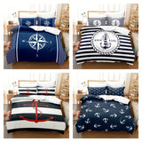 Tineit 3pcs Duvet Cover Set, Digital Printing Ship's Anchor Bedding Set, Soft Comfortable Duvet Cover, For Bedroom, Guest Room