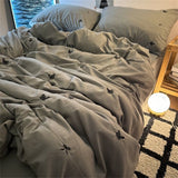 Tineit Ins Style Embroidered Butterfly Bedding Sheet Nordic Duvet Cover Set Home Luxury No Filling Bedding Set Comfortable Bedspread