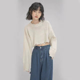 thanksgiving outfit Tineit Y2K Ripped Knitted Crop Sweater Women Autumn Fashion Long Sleeve Tassel Pullover Korean Loose Streetwear Hollow Out Chic Jumper