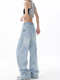 Tineit Light Blue Washed Baggy Boyfriend Jeans