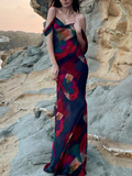 Tineit 2024 New Spaghetti Floral Sleeveless Maxi Dress