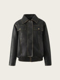 Tineit Renna Vintage Faux Leather Jacket