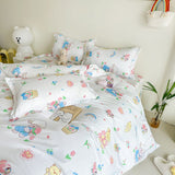 Tineit Lucky Dog Bedding Set Cute Cartoon No Filler Twin Full Size Duvet Cover Flat Sheet Pillowcase Fashion Girls Boys New Bed Linen