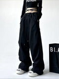 christmas outfit Tineit Women Grey Cargo Pants Baggy Streetwear 90s Aesthetic Parachute Pants Harajuku Japanese 2000s Style Y2k Vintage Trousers Clothes