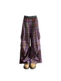 christmas outfit Tineit Women's Purple Y2k Baggy Cargo Pants Vintage Y2k Harajuku 90s Aesthetic Oversize Pants High Waist Trousers 2000s Fashion Clothes