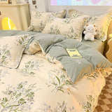 Tineit Floral Bedding Set Ins New Arrival Full Queen Size Duvet Cover Flat Sheet Pillowcase No Filler Girl Boys Hotel Home Bed Linens