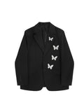 christmas outfit Tineit Women Black Gothic Blazer Coat Fashion Vintage 90s Aesthetic Streetwear Harajuku Long Sleeve Suit Jacket Outerwear Top Clothing