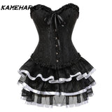 Tineit Japanese Harajuku Wedding Dress Bridal Gown Strapless Top Sexy Mini Pleated Skirt Retro Y2K Fairy Gothic Two Piece Sets