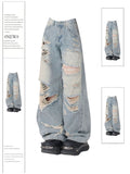 christmas outfit Tineit Women Blue Baggy Ripped Jeans Vintage Cowboy Pants Harajuku Wide Leg Denim Trousers Y2k Trashy Japanese 2000s Style Clothes 2025