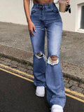 Tineit Distressed High Waist Ripped Jeans