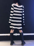 Tineit Distressed Stripe Longline Sweater