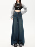 christmas outfit Tineit Women Dark Blue Baggy Jeans Harajuku Oversize Denim Trousers Japanese 2000s Style Y2k Vintage Jean Pants Trashy Fashion Clothes