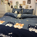 Tineit Ins Style Fashion Butterfly Bedding Set For Girls Boys Double Size Flat Sheet Duvet Cover Pillowcase Bed Linen Home Textile