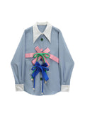 christmas outfit Tineit Casual Long Sleeve Lapel Collar Blouse Button Up Bow Shirt Women New Female Elegant Ladies Tops Korean Fashion Autumn 2025 New