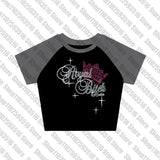 Tineit Y2k skull letter Graphic baby Tees Streetwear Short Sleeve Crop Tops Aesthetic Harajuku Top Cute T Shirt Sweet Girl tshirt emo