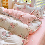 Tineit Cute Cartoon Bedding Set Kids Adult Favorite Duvet Cover Pillowcase Bed Sheet Single Full Size Queen Girls Boys Bed Linens