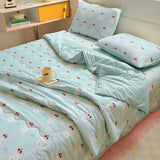 Tineit 2024 New Summer Water Washed Glutinous Cotton Summer Bedding Cover Set of Four Pieces