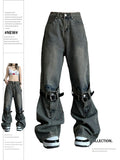 christmas outfit Tineit Women's Vintage Blue Jeans Baggy Harajuku Y2k High Waist Denim Trousers Wide Jean Pants 2000s 90s Aesthetic Trashy Clothes 2025