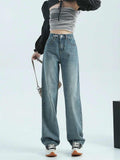 christmas outfit Tineit Women Blue Y2k Baggy Jeans Harajuku Oversize Denim Trousers Vintage Japanese 2000s Style Straight Jean Pants Emo Trashy Clothes