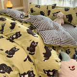 Tineit Cute Dinosaur Duvet Cover Set Flat Sheet Pillowcase No Filler Boys Girls Twin Full Queen Size Home Textile Fashion Bed Linens