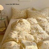 Tineit Ins Cream Cherry Bedding Set Cartooon Fruit Duvet Cover Polyester high quality Linen Bedroom Decor Home Textile For Girls Kids