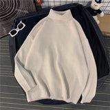 thanksgiving outfit Tineit Zoki Y2K Autumn Turtleneck Knit Sweater Women Fashion Korean Preppy Solid All Match Pullover Bf Harajuku Casual Warm Jumper New