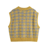 Tineit Vintage Jacquard Knit Vest