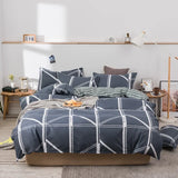 Tineit Grey Geometric Pattern Duvet Cover Four set series for Adults Teens Polyester Bedding Set with Zip Closure Comforter Covers