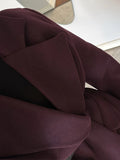 Tineit Elegant Burgundy Blazer Coat Women Notched Single Breasted Belts Long Sleeve Vintage Jacket Female 2025 Spring All-match Outwear