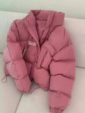 christmas outfit Tineit Women Pink Parka Jacket Coat Long Sleeve Thicken Overcoat Harajuku 90s Korean Warm Turtleneck Padded Jacket Vintage Winter 2025