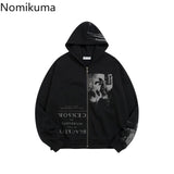 Tineit Cotton Punk Zip Up Hoodie Women Harajuku Fashion Hoodies Oversized Jackets Y2k Tops Clothes for Teens Casual Hooded Sweatshirts