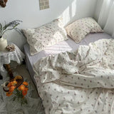 Tineit Ins Cream Cherry Bedding Set Cartooon Fruit Duvet Cover Polyester high quality Linen Bedroom Decor Home Textile For Girls Kids