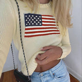 Tineit Mable American Flag Sweater