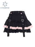 christmas outfit Tineit Women Black Gothic A-line Pleated Skirt Vintage Fashion Aesthetic Y2k Emo Mini Skirt Harajuku Korean Skirt 2000s Clothes Summer