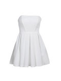 Tineit 2024 New Strapless Plain Sleeveless Mini Dress