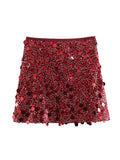 Tineit Mini Skirt For Women Sexy Sequin Short Skirts Vintage Y2k Women Clothing Summer Fashion Female Streetwear Skirt Mujer