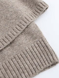 Tineit Half Sleeves Chic Women Cardigan Knit Solid O Neck Single Breasted Female Sweater 2025 Autumn Winter A-line Lady Outwear Tops