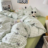 Tineit Ins Nordic Duvet Cover Set 2024 Summer New Twin Queen Size Kids Adult Flat Sheet Pillowcase No Filler Fashion Bed Linens