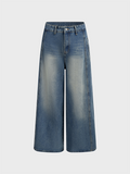 Tineit 2024 New Denim Plain Straight Pants Jeans