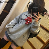 Tineit Black Cute Sweatshirts Coat 2025 Women's Clothing Stand Neck Zipper Jackets Y2k Tops Fashion Casual Anime Hoodies Ropa Mujer