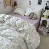 Tineit Ins Rabbit Bedding Set Fashion No Filler Korean Single Queen Size Duvet Cover Flat Sheet Pillowcases Cute Kids Adult Bed Linens