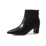 cold weather outfits Tineit ankle boots women Pointed toe bootie 5cm Thick heel botines mujer chaussures femme Spring A1439