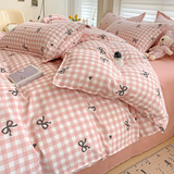 Tineit Butterfly Ins Duvet Cover Set No Filler Pillowcase Flat Sheet Korean Style Single Queen Size Girls Boys Home Hotel Bedding Set