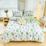 Tineit Ins Nordic Bedding Set No Filler Duvet Cover Fitted Sheet Pillowcase Single Double Queen Size Home Bedspread Set