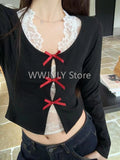 Tineit Early Autumn 2025 New Pure Desire Sexy Hot Girl Lace Vest Slim Fit Knitted Tops Women's Clothing Korean Fashion Two Piece Set