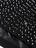 Tineit Rhinestone Shining Blazer Coat Shorts Sets Women Button Up Turn-down Collar Loose Jacket Top Short Pants Suits 2 Pieces Fashion