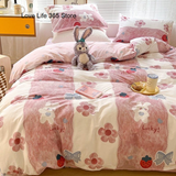 Tineit Ins Nordic Pastoral Style blue Floral Duvet Cover With Pillow Case Princess Bed Sheet Kids Girls Bedding Set King Queen Cute